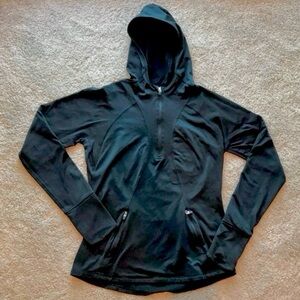 Gap fit athletic long sleeve black hooded jacket Small